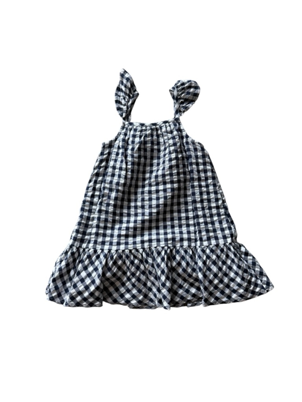 Vineyard Vines Girls Navy and White Gingham Sundress